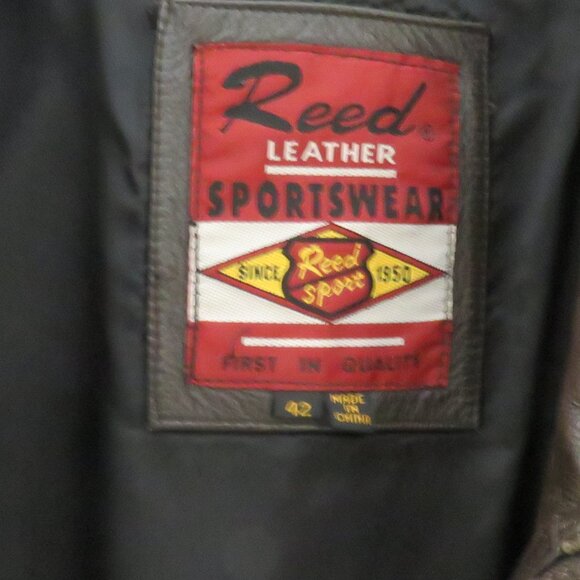 Men's brown leather jacket size 42 - Picture 3 of 3